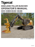 Tigercat 855E Feller Buncher Operator/User Manual (85513001-85514000) - PDF File Download
