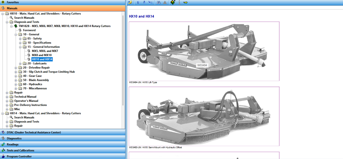 John Deere MX5, MX8, MX10, HX10, HX14 Rotary Cutter Diagnosis And Test