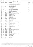 TIGERCAT DW5000 PARTS CATALOGUE MANUAL