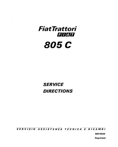 FIAT 805C CRAWLER TRACTOR SERVICE WORKSHOP MANUAL 06910046 - PDF FILE