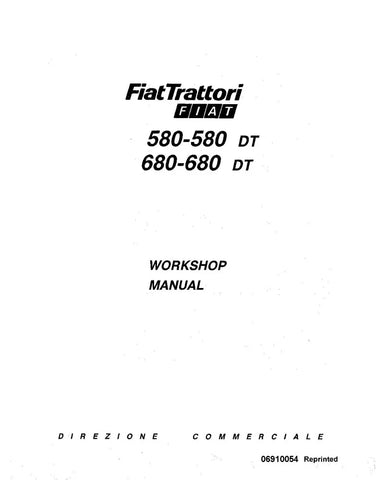 FIAT TRATTORI 570, 570DT, 580, 580DT, 670, 670DT, 680 AND 680DT TRACTOR WORKSHOP MANUAL 06910054 - PDF FILE
