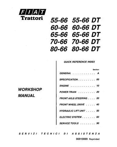 FIAT TRATTORI 45-66, 55-66, 60-66, 65-66, 70-66, 80-66 TRACTOR WORKSHOP MANUAL 06910069 - PDF FILE