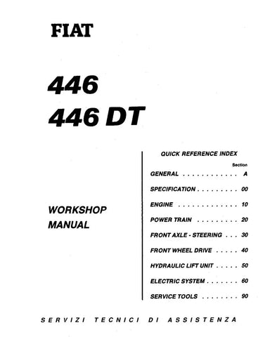 FIAT 446, 446DT, 55-46, 55-56, 60-46, 60-56, 65, 65-46, 65-56, 70, 70-56 TRACTOR WORKSHOP MANUAL 06910073 - PDF FILE