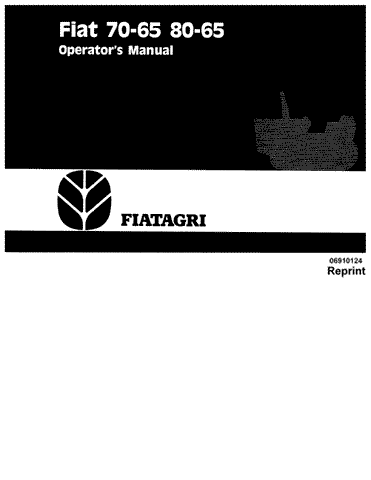6036407400 Fiat 70-65C 80-65 - New Holland Operator's Manual 06910124 Download PDF - Manual labs