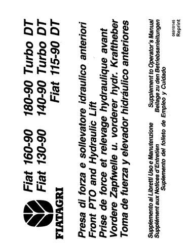 115-90, 130-90, 140-90DT, 160-90, 180-90DT - New Holland Operator's Manual 06910145 Download PDF - Manual labs