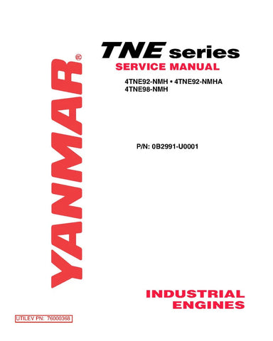 YANMAR 4TNE92-NMH, 4TNE92-NMHA AND 4TNE98-NMH DIESEL ENGINE SERVICE MANUAL - PDF FILE