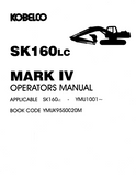 KOBELCO HYDRAULIC EXCAVATOR SK160LC OPERATOR MANUAL