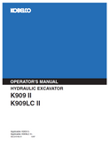 Find the KOBELCO Hydraulic Excavator K909 II and K909LC II operator manual here. Equip yourself with vital information for safe and efficient machine operation.
