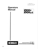 KOBELCO HYDRAULIC EXCAVATOR K909 II K909LC II OPERATOR MANUAL