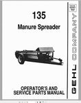 135 - Gehl Manure Spreader Operator’s and Service Parts Catalog Manual - Manual labs