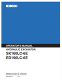 KOBELCO HYDRAULIC EXCAVATOR SK160LC-6E ED190LC-6E OPERATOR MANUAL