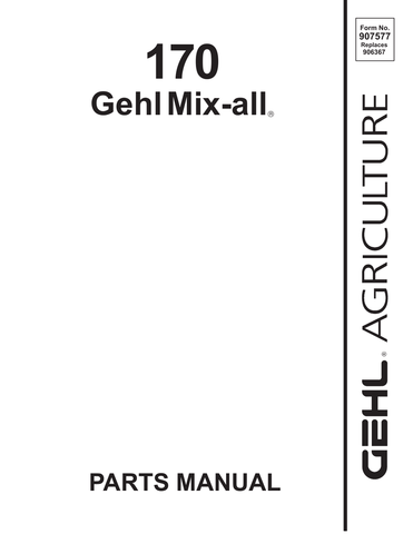 170 - Gehl Mix-All Parts Catalog Manual - Manual labs