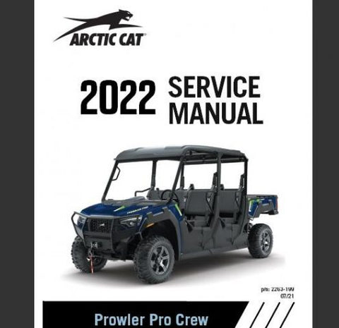 ARCTIC CAT PROWLER PRO CREW MODEL 2022 ROV  SERVICE REPAIR MANUAL