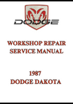 1987 DODGE DAKOTA WORKSHOP REPAIR SERVICE MANUAL - PDF