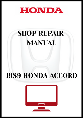 1989 HONDA ACCORD SHOP REPAIR MANUAL - PDF