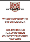 1991-1993 DODGE CARAVAN TOWN COUNTRY PLYMOUTH VOYAGER WORKSHOP SERVICE REPAIR MANUAL - PDF