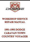 1991-1993 DODGE CARAVAN TOWN COUNTRY VOYAGER WORKSHOP SERVICE REPAIR MANUAL - PDF