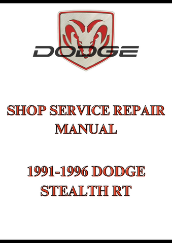 1991-1996 DODGE STEALTH RT SHOP SERVICE REPAIR MANUAL - PDF