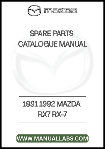 1991 1992 MAZDA RX7 RX-7 SPARE PARTS CATALOGUE MANUAL - PDF