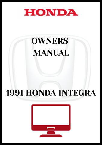 1991 HONDA INTEGRA OWNERS MANUAL - PDF