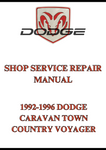 1992-1996 DODGE CARAVAN TOWN COUNTRY VOYAGER SHOP SERVICE REPAIR MANUAL - PDF