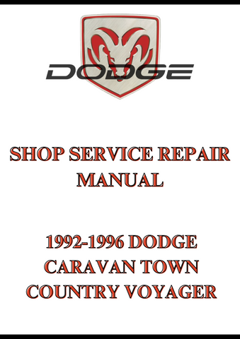 1992-1996 DODGE CARAVAN TOWN COUNTRY VOYAGER SHOP SERVICE REPAIR MANUAL - PDF