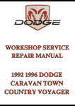 1992 1996 DODGE CARAVAN TOWN COUNTRY VOYAGER WORKSHOP SERVICE REPAIR MANUAL - PDF