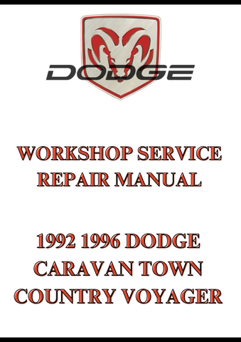 1992 1996 DODGE CARAVAN TOWN COUNTRY VOYAGER WORKSHOP SERVICE REPAIR MANUAL - PDF