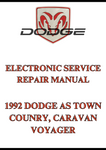 1992 DODGE AS TOWN COUNRY, CARAVAN VOYAGER ELECTRONIC SERVICE REPAIR MANUAL - PDF