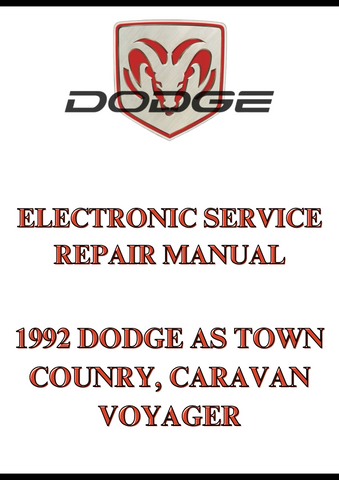 1992 DODGE AS TOWN COUNRY, CARAVAN VOYAGER ELECTRONIC SERVICE REPAIR MANUAL - PDF