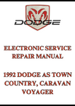1992 DODGE AS TOWN COUNTRY, CARAVAN VOYAGER ELECTRONIC SERVICE REPAIR MANUAL - PDF