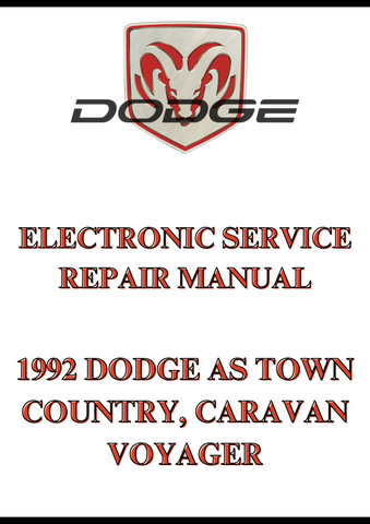 1992 DODGE AS TOWN COUNTRY, CARAVAN VOYAGER ELECTRONIC SERVICE REPAIR MANUAL - PDF