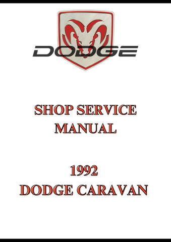 1992 DODGE CARAVAN SHOP SERVICE MANUAL - PDF