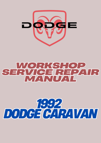 1992 DODGE CARAVAN WORKSHOP SERVICE REPAIR MANUAL - PDF