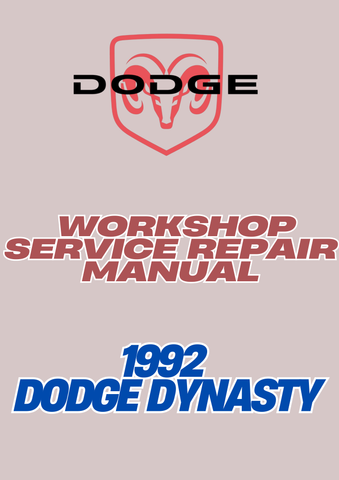 1992 DODGE DYNASTY WORKSHOP SERVICE REPAIR  MANUAL - PDF