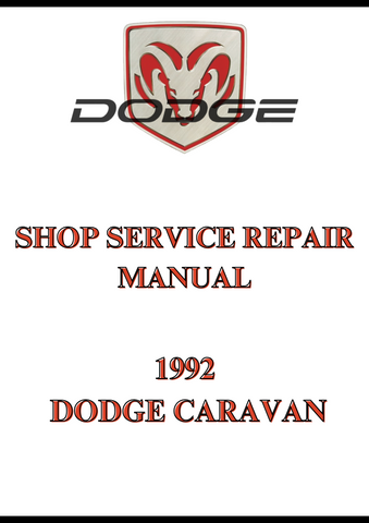 1992 DODGE CARAVAN SHOP SERVICE REPAIR MANUAL - PDF
