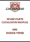 1992 DODGE VIPER SPARE PARTS CATALOGUE MANUAL - PDF