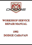 1992 DODGE CARAVAN WORKSHOP SERVICE REPAIR MANUAL - PDF