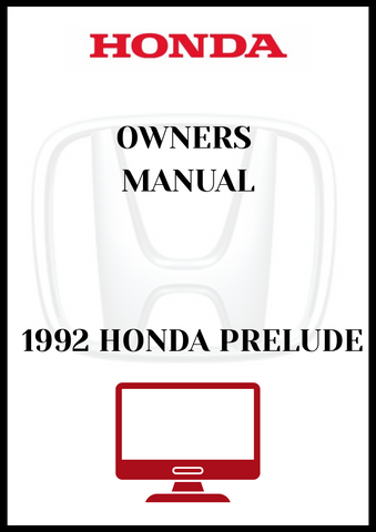 1992 HONDA PRELUDE OWNERS MANUAL - PDF