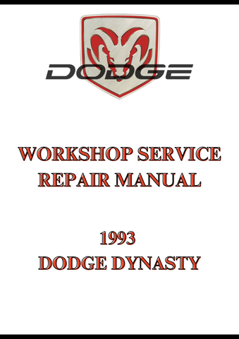 1993 DODGE DYNASTY WORKSHOP SERVICE REPAIR MANUAL - PDF