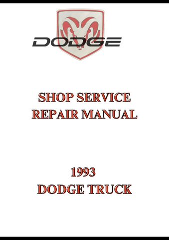 1993 DODGE TRUCK SHOP SERVICE REPAIR MANUAL - PDF
