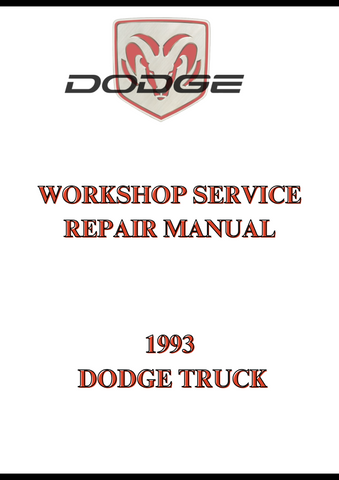 1993 DODGE TRUCK WORKSHOP SERVICE REPAIR MANUAL - PDF