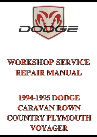 1994-1995 DODGE CARAVAN ROWN COUNTRY PLYMOUTH VOYAGER WORKSHOP SERVICE REPAIR MANUAL - PDF