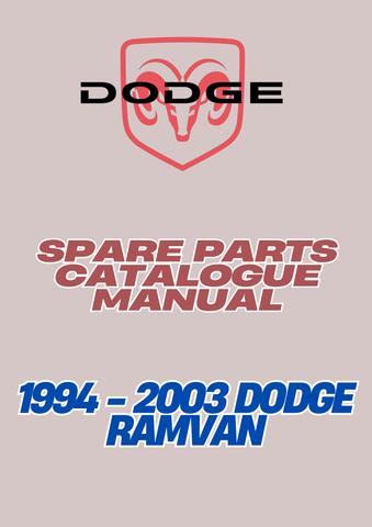 1994 - 2003 DODGE RAMVAN SPARE PARTS CATALOGUE MANUAL - PDF