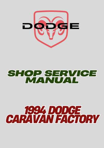 1994 DODGE CARAVAN FACTORY SHOP SERVICE MANUAL - PDF
