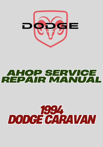  1994 DODGE CARAVAN SHOP SERVICE REPAIR MANUAL - PDF