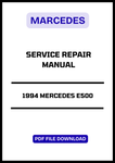 This is an Original factory Service And Repair Manual for 1994 Mercedes E500. Contains High Quality Images, Circuit Diagrams and Instructions to Help You to Service And Repair Your Machine. This Manual Can Be Used By Anyone From A First Time Owner/Amateur To A Professional Technician. All Manuals Are Printable, without restrictions, contains Searchable Text and bookmarks.