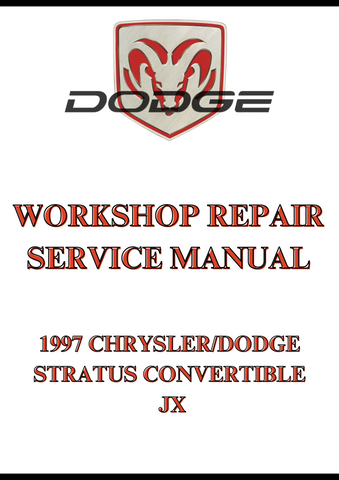 1997 CHRYSLER/DODGE STRATUS CONVERTIBLE JX WORKSHOP REPAIR SERVICE MANUAL - PDF