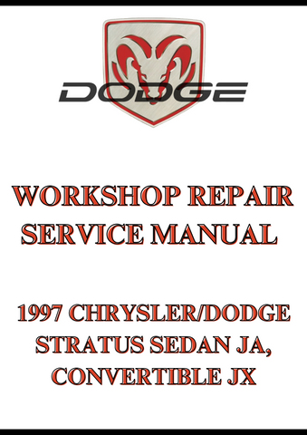 1997 CHRYSLER/DODGE STRATUS SEDAN JA, CONVERTIBLE JX WORKSHOP REPAIR SERVICE MANUAL - PDF