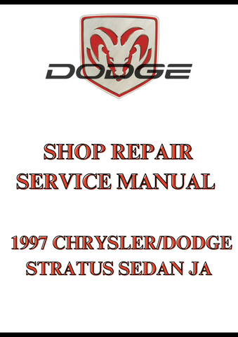  1997 CHRYSLER/DODGE STRATUS SEDAN JA SHOP REPAIR SERVICE MANUAL - PDF